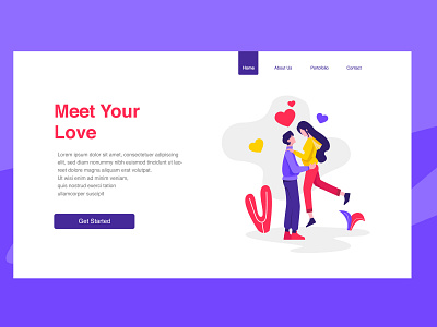 Meet Your Love Illustration design flat graphic design illustration ui ux vector website