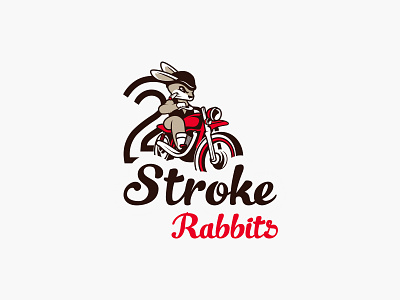 2 Stroke Rabbits coloful design flat icon illustration logo logo animal motobike rabbits vector