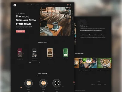 Cafe Shop Ui Design app cafe design minimal sketch typography ui uiux ux web website