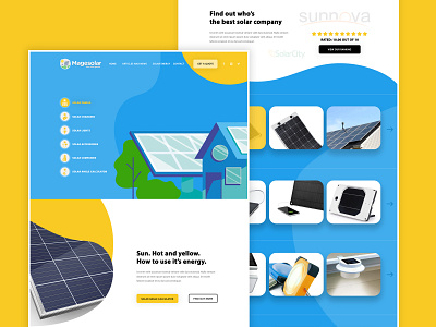 Magesolar redesign - Homepage blue clean design clean power clean website design front end homepage homepage design illustration mockup design photoshop solar solar power waves web design website white yellow