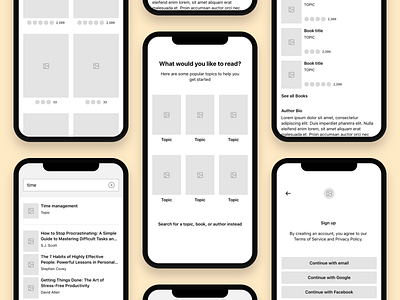 Wireframes book app mobile mobile app ui wireframe wireframes