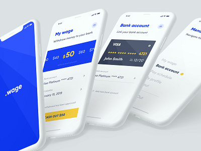 Wage app apple banking clean finance interface ios iphone xs management minimal mobile money ui user experience ux