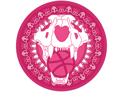 Hello Dribbble! art bear design dribbble first shot hello dribbble illustration mandala skull vector
