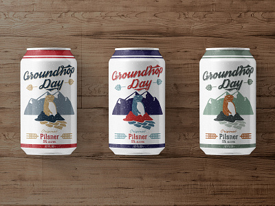 Groundhop Day Can 1 beer art bellingham brist brist mfg can art design groundhog day illustration mountain pnw typography vector washington