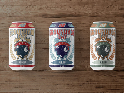 Groundhop Day Can 2 beer beer art bellingham bill murray branding brist brist mfg can can art design groundhog groundhog day hop illustration logo pnw typography vector washington