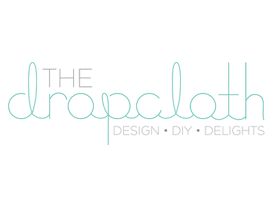 The Dropcloth blog title brand identity custom font design drop gelato hairline stroke italian typography letter art lettering letters line art logo suite moped script lettering teal type design typogaphy vintage inspired wordmark logo