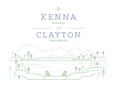 Woodsy Wedding Invites design illustration invite invite design linework monoline nature typography vector wedding