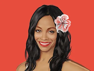Zoe Saldana actress avatar beautiful columbiana digital art guardians of the galaxy illustration star trek
