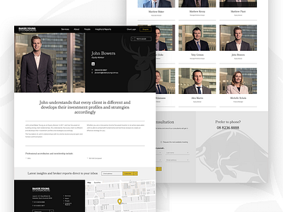 Stockbroker people page ui ux web design