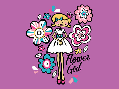 Flower girl illustrations background clipart crown design flat flowers girls illustration vector wallpaper