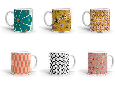 Mugs design geometric illustration mugs pattern patterns print vector