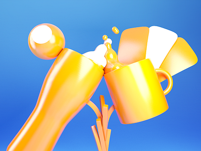 Class Trophy • 3D modelling 3d beer cards cinema 4d design fries liquid metaball modelling tea