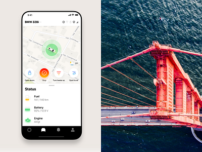 Element / car remote app auto automative clean connected car ios iphone mobile smart car ui