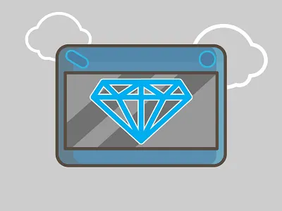 Pen Tablet clean design icon illustration justas vector