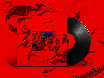 Exophagy - Album Cover abstract album album art album artwork album cover album cover design cloud color dark blue design flower geometry gradiant illustration kev andré perrin light liquid medusa red space