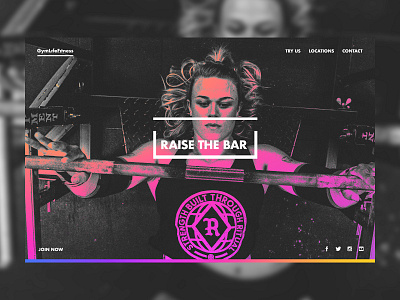 Raise The Bar. clean design fitness gradient gym interaction landing page minimal photoshop ui ui design web webdesign