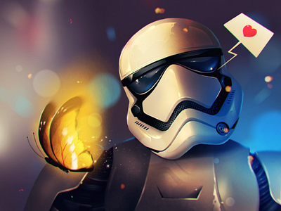 In Love applepencil butterfly darkside illustration inlove ipadpro procreate starwars stormtrooper