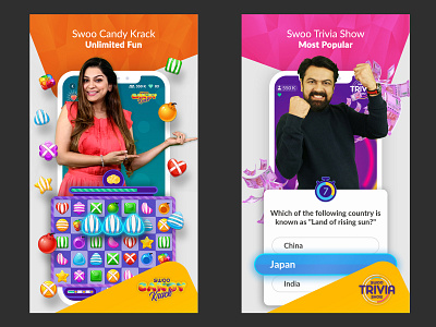 Swoo Trivia Game app branding design faisalbhatti flat icon identity ios lettering logo minimal swoo bingo show swoo trivia type typography ui ux vector web website