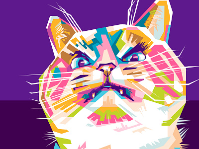 Angry Cat WPAP animal art illustration popart vector wpap