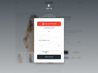 Sign Up figma modal pop up register registration sign up ui ux