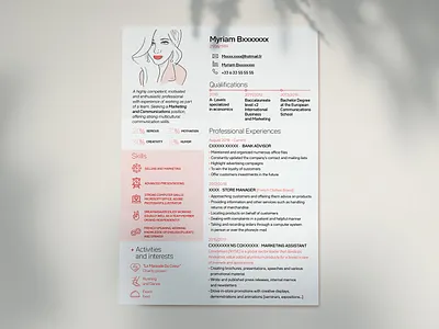 Curriculum vitae cecyliacurtel graphicdesign illustration layout pictograms resume