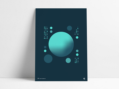 Poster 31 - Circular Space Panel abstract agrib anthony aqua art blue circles circular dark geometric gradient panel poster poster series print printed space teal unique wall art