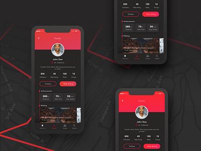 Rider Profile Page android app appdesign dribble invite dribble invites dribbleartist dribbled hireme iphone mobile mobileappdesign ui ui ux ui 100 web design