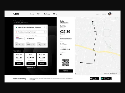 Uber - Fare estimate amsterdam driver taxi travel uber uber design