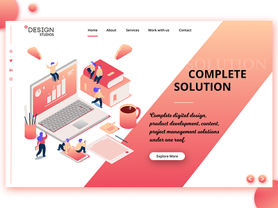 Design Studios 3d adobe xd creative daily ui design desktop gradient home illustration interaction landing landing page studios ui ui deisgn ux ux design web web desgin website