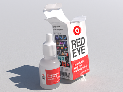 Red Eye - Case Study 3d brand branding cgi concept design eye drop icon illustration logo packaging packaging design red eye render software