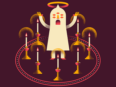 Do you wanna start a cult with me? candle colors design dibbble flat graphic illustration spirit texture vector