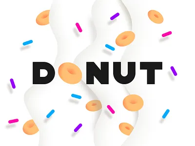 Donut black branding clean design donut dough identity logo minimal modern monogram orange pink pixl shadow silas simple sprinkle typography white