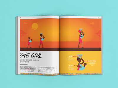 Education Carries Campaign Layout africa campaign design education gradient illustration layout magazine orange sunset