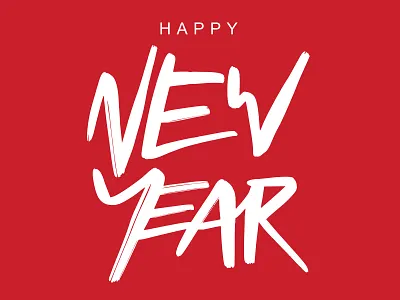 Happy New Year design holiday icon illustration lettering logo new year red sketch snow type vector white winter