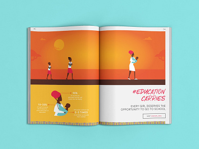 Education Carries Campaign Layout 2 africa campaign education gradient illustration layout layout design magazine sunset