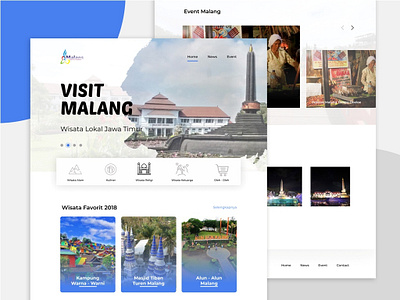 Visit Malang Landing Page branding design illustration ui ux web website