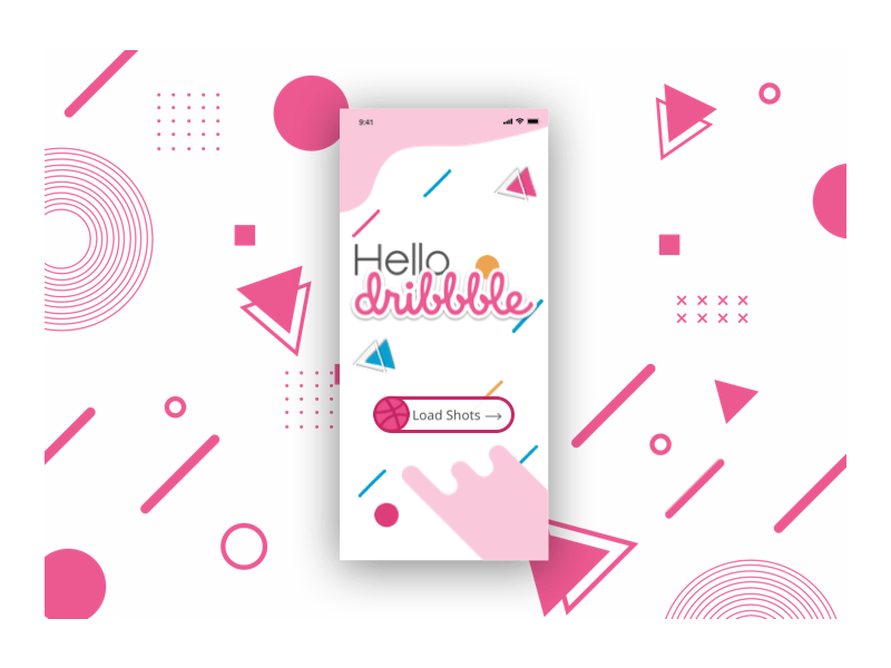 Hello Dribble! animation app design dribbble illustration thank you ui ui ux ux vector