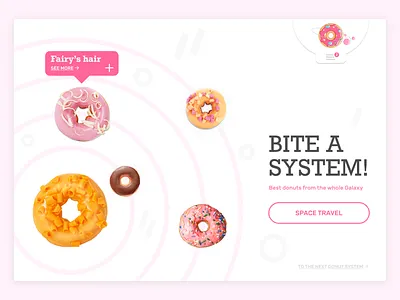 Donut System Landing clear concept cosmos design donut food landing space sweet website