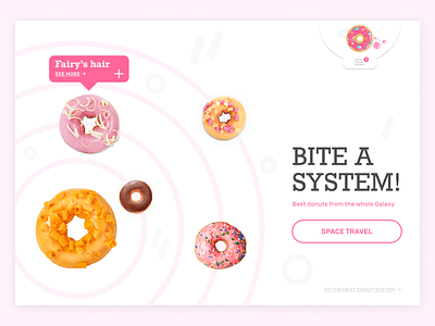 Donut System Landing clear concept cosmos design donut food landing space sweet website