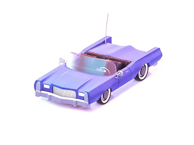Cadillac Eldorado Fleetwood 3d blender branding cabriolet cadillac car drive eldorado illustration old purple render retro vehicle wheel