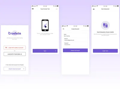 Tradein ai based product android app design data science design empty state evaluation illustration ios app design landing screen machine learning mobile mobile app design mobile app experience mobile dashboard mobile phone evaluation recommendations registration sktechapp tradein ui design