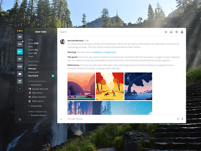 Northern Owl (Application MacOS) app apple application chat mac macos messenger minimalism photo team ui ux working workspace