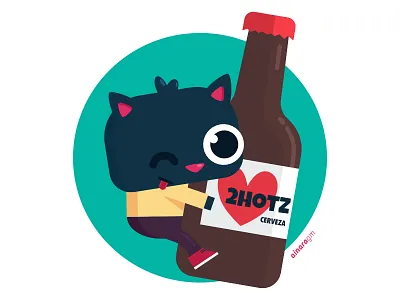 Cat in love with his beer beer cat cat illustration cat kitten illustration inlove love