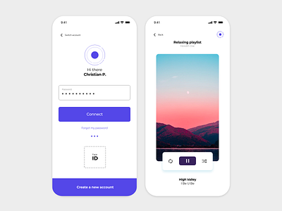 Login x Music Player adobe app design dribbble gradient landing login logo minimal mobile music music album music app photoshop sketch ui ux web white xd