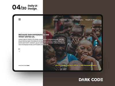 Dark Code Daily UI 30 - Day 04. Philosophy of African Peoples africa africa people app app design culture dailyui dark code design dribbble interface interface design peoples ui uiux design ux ux designer ux ui design web website