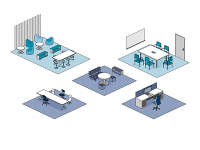 Workspace Illustrations applied explanatory flat icon illustration linear vector