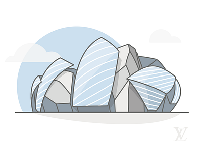 Illustration fondation Louis Vuitton architecture art fondation illustration illustrator cc louis vuitton mode vector