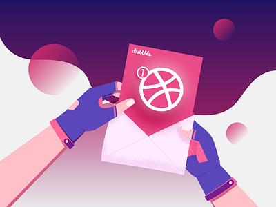 1 Invitation adobeillustrator asset design dribbble invitation flat design gradient design graphicdesign illustration