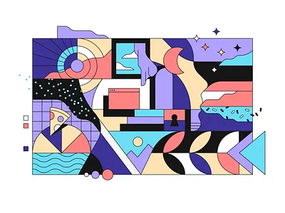 Daydreaming abstract editorial illustration illustrator pattern