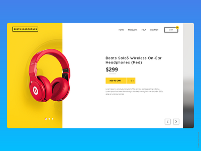 Product Page design gradient minimal ui ux webpage xd